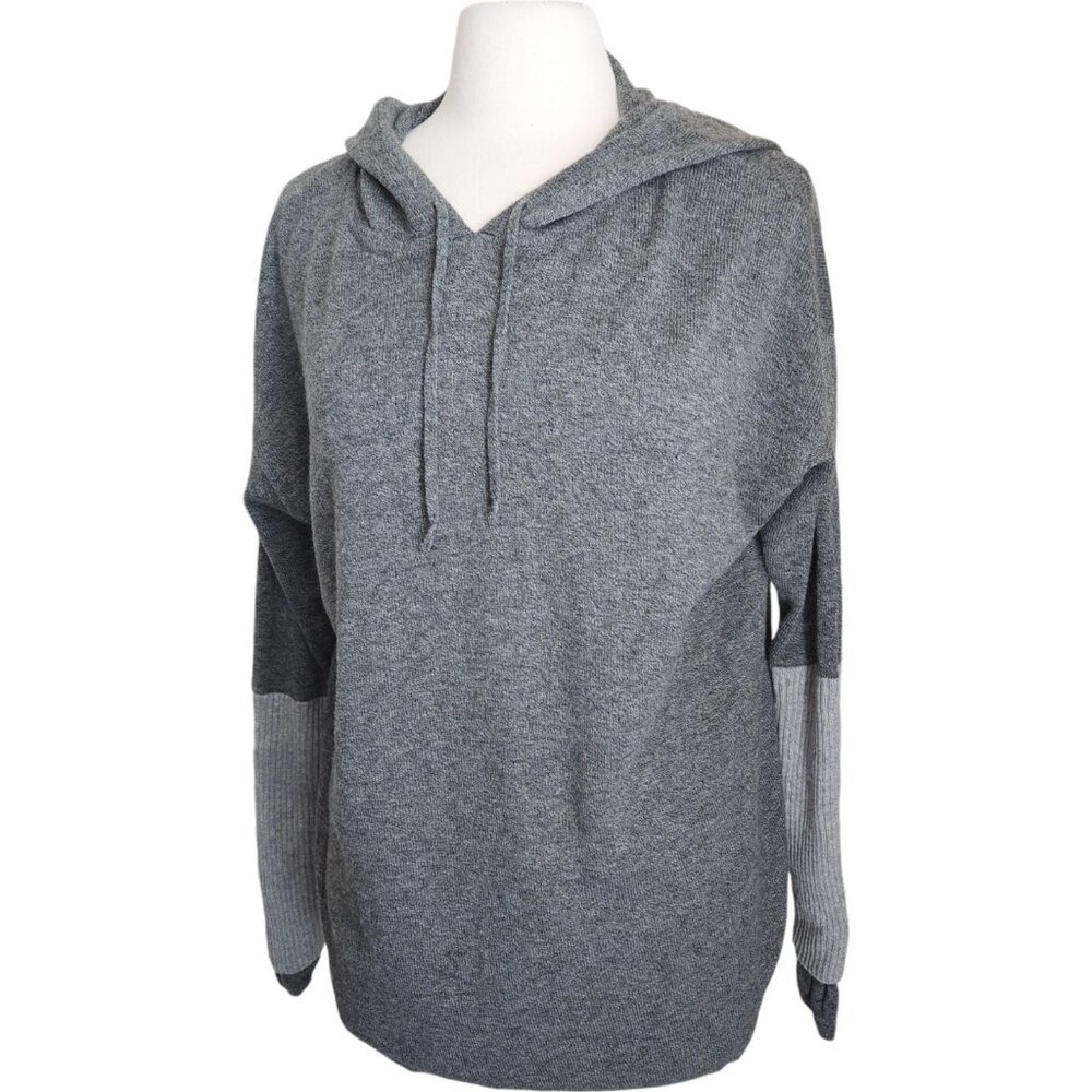 Athleta Sweater Womens XL Gray Nopa Hoodie All Merino Wool Cozy Athleisure Hike